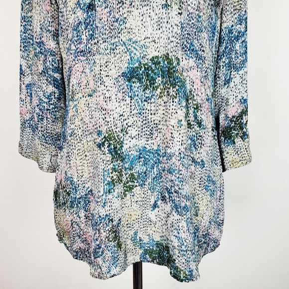 Rachel Mara Blouse Top Silk Abstract Impressionist Boho Cottagecore Artsy - Picture 4 of 10